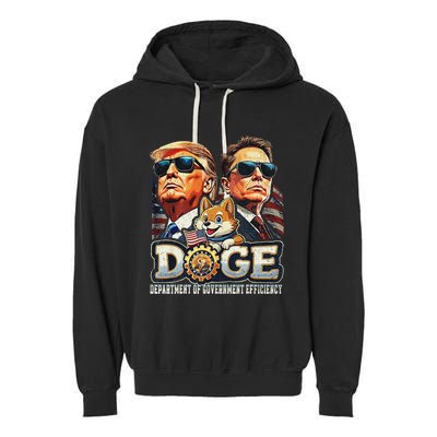 Doge D.O.G.E. Department Of Government Efficiency Garment-Dyed Fleece Hoodie