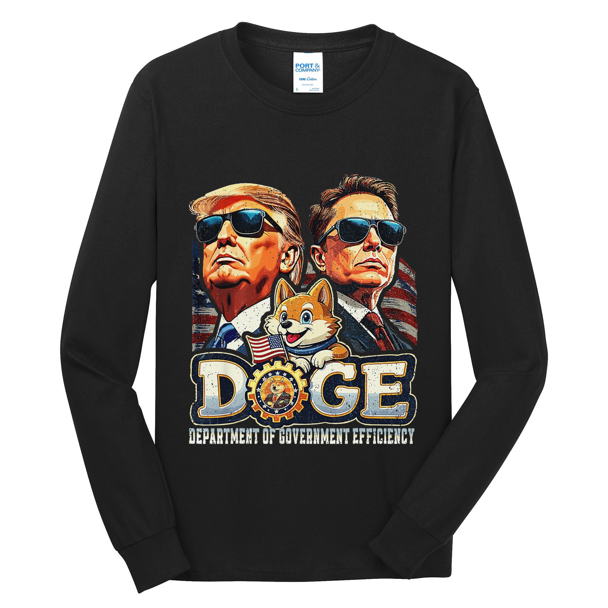 Doge D.O.G.E. Department Of Government Efficiency Tall Long Sleeve T-Shirt