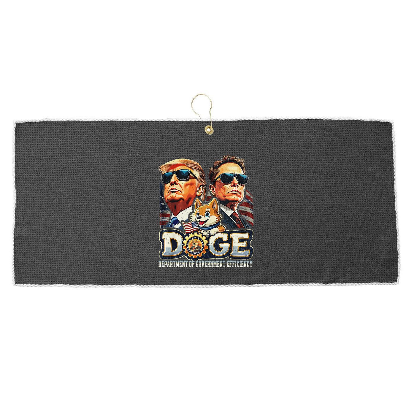 Doge D.O.G.E. Department Of Government Efficiency Large Microfiber Waffle Golf Towel