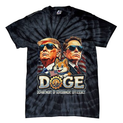 Doge D.O.G.E. Department Of Government Efficiency Tie-Dye T-Shirt