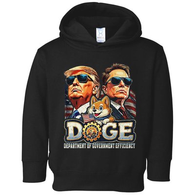 Doge D.O.G.E. Department Of Government Efficiency Toddler Hoodie