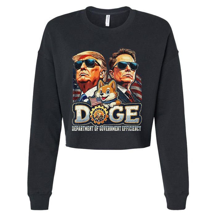 Doge D.O.G.E. Department Of Government Efficiency Cropped Pullover Crew