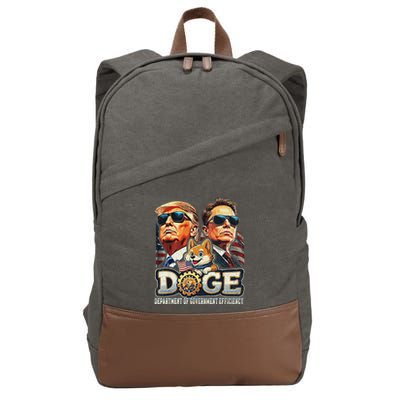 Doge D.O.G.E. Department Of Government Efficiency Cotton Canvas Backpack