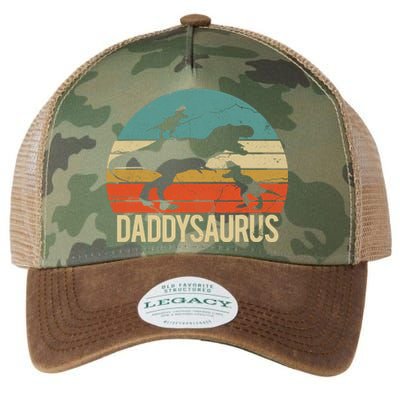 Daddy Dinosaur Daddysaurus 2 Two christmas Gift For Dad Legacy Tie Dye Trucker Hat