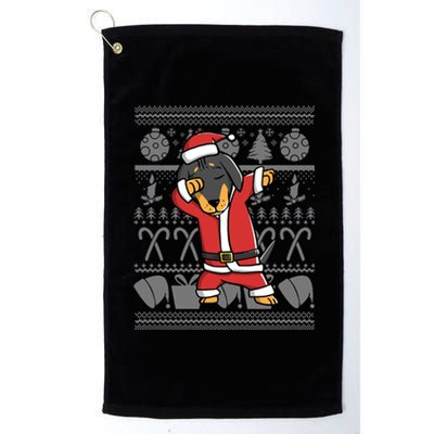 Dabbing Dachshund Dab Dance Funny Dog Christmas Gift Meaningful Gift Platinum Collection Golf Towel