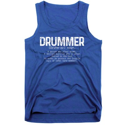 Drummer Definition Drums Drumming Funny Drummer Gift Tank Top