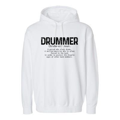 Drummer Definition Drums Drumming Funny Drummer Gift Garment-Dyed Fleece Hoodie