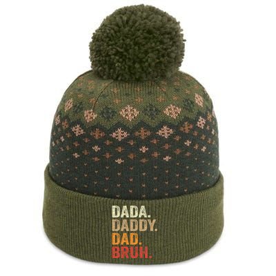 Dada Daddy Dad Bruh Fathers Day Vintage Father Funny The Baniff Cuffed Pom Beanie