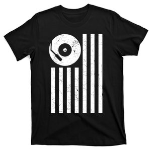 Dj Deejay Disk Jockey Turntable American Flag Djing T-Shirt