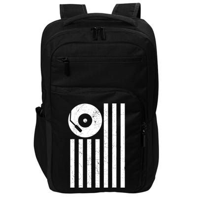 Dj Deejay Disk Jockey Turntable American Flag Djing Impact Tech Backpack