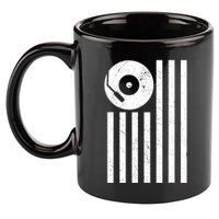 Dj Deejay Disk Jockey Turntable American Flag Djing 11oz C Handle Ceramic Mug