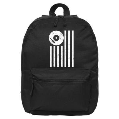 Dj Deejay Disk Jockey Turntable American Flag Djing 16 in Basic Backpack