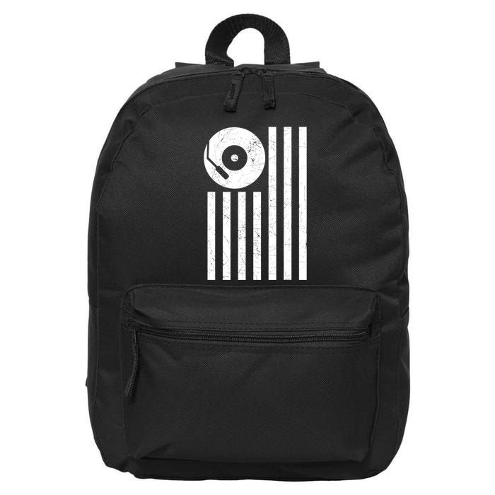Dj Deejay Disk Jockey Turntable American Flag Djing 16 in Basic Backpack