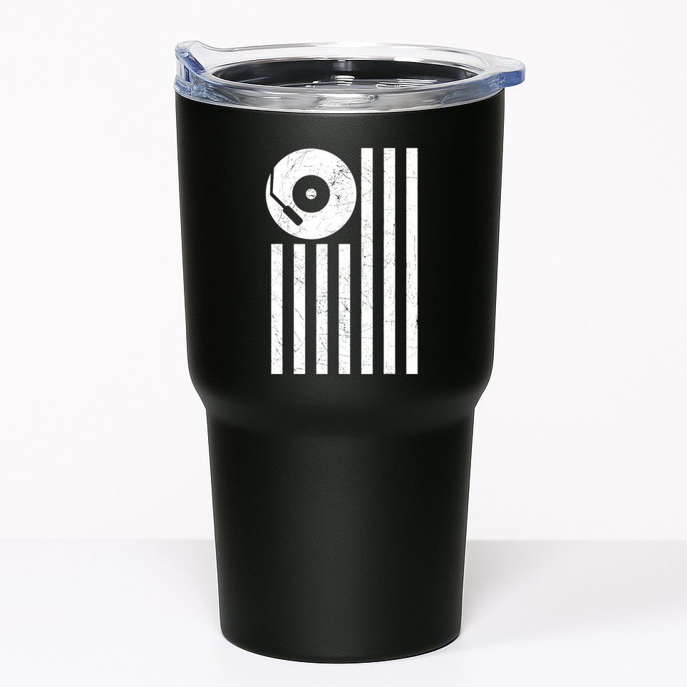Dj Deejay Disk Jockey Turntable American Flag Djing Tumbler