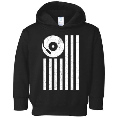 Dj Deejay Disk Jockey Turntable American Flag Djing Toddler Hoodie