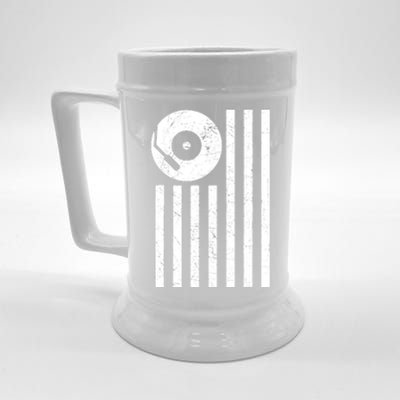 Dj Deejay Disk Jockey Turntable American Flag Djing Beer Stein