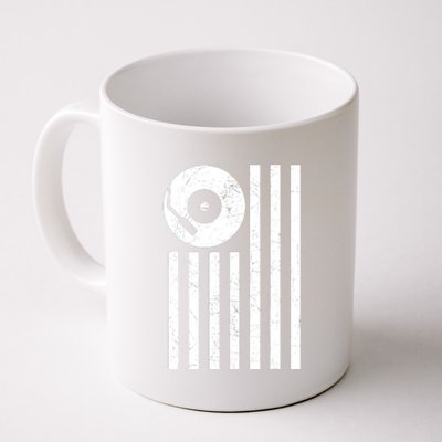 Dj Deejay Disk Jockey Turntable American Flag Djing Coffee Mug