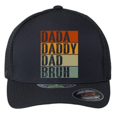 Dada Daddy Dad Bruh Fathers Day Vintage Funny Father Flexfit Unipanel Trucker Cap