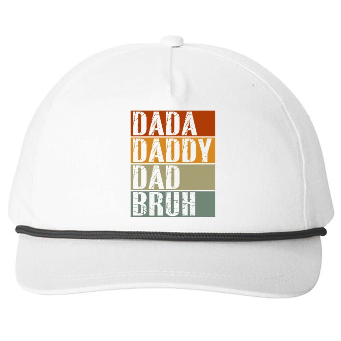 Dada Daddy Dad Bruh Fathers Day Vintage Funny Father Snapback Five-Panel Rope Hat