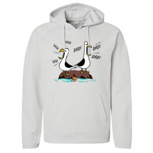 Dad Dad Dad Seagull Father Day Performance Fleece Hoodie