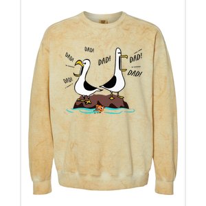 Dad Dad Dad Seagull Father Day Colorblast Crewneck Sweatshirt