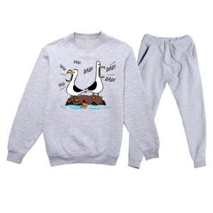 Dad Dad Dad Seagull Father Day Premium Crewneck Sweatsuit Set