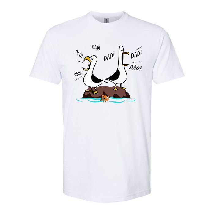 Dad Dad Dad Seagull Father Day Softstyle CVC T-Shirt