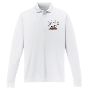 Dad Dad Dad Seagull Father Day Performance Long Sleeve Polo