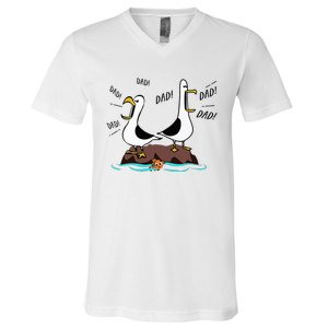 Dad Dad Dad Seagull Father Day V-Neck T-Shirt