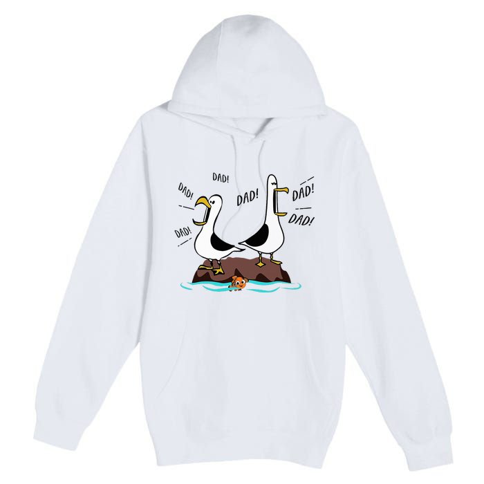 Dad Dad Dad Seagull Father Day Premium Pullover Hoodie