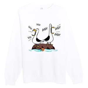 Dad Dad Dad Seagull Father Day Premium Crewneck Sweatshirt