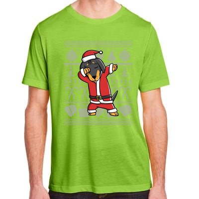 Dabbing Dachshund Dab Dance Funny Dog Christmas Gift Adult ChromaSoft Performance T-Shirt