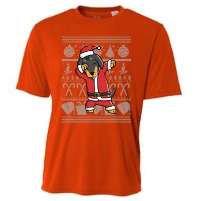 Dabbing Dachshund Dab Dance Funny Dog Christmas Gift Cooling Performance Crew T-Shirt