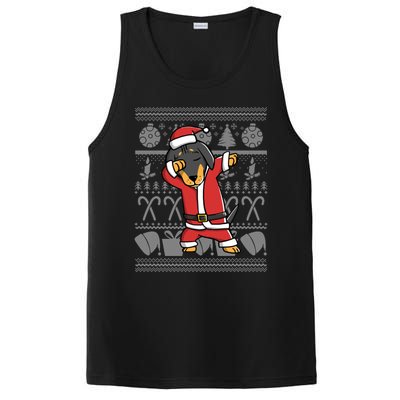 Dabbing Dachshund Dab Dance Funny Dog Christmas Gift PosiCharge Competitor Tank