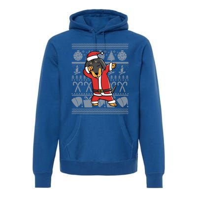 Dabbing Dachshund Dab Dance Funny Dog Christmas Gift Premium Hoodie