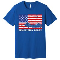 Distressed Demolition Derby Usa American Flag Vintage Racer Great Gift Premium T-Shirt