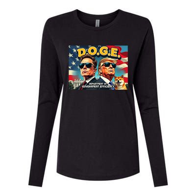 D.O.G.E Doge Department Of Government Efficiency Trump Elon Womens Cotton Relaxed Long Sleeve T-Shirt