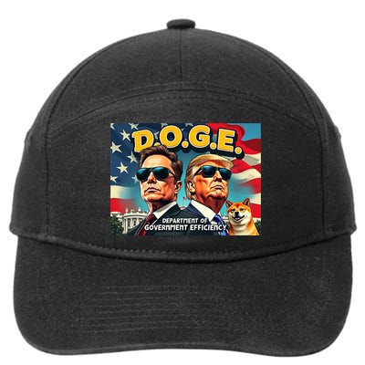 D.O.G.E Doge Department Of Government Efficiency Trump Elon 7-Panel Snapback Hat