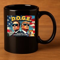 D.O.G.E Doge Department Of Government Efficiency Trump Elon 11oz C Handle Ceramic Mug