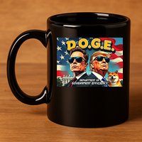 D.O.G.E Doge Department Of Government Efficiency Trump Elon 11oz C Handle Ceramic Mug