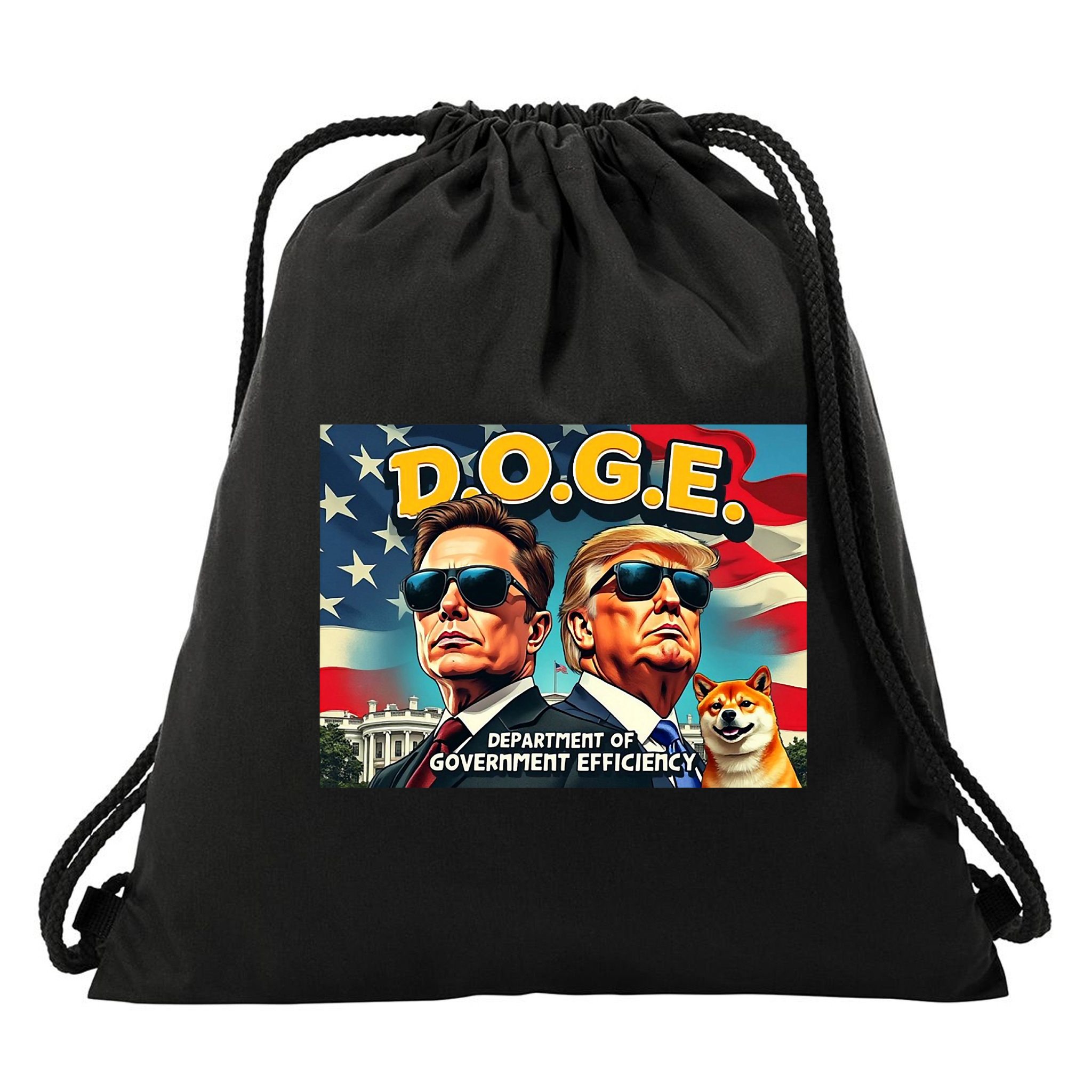 D.O.G.E Doge Department Of Government Efficiency Trump Elon Drawstring Bag
