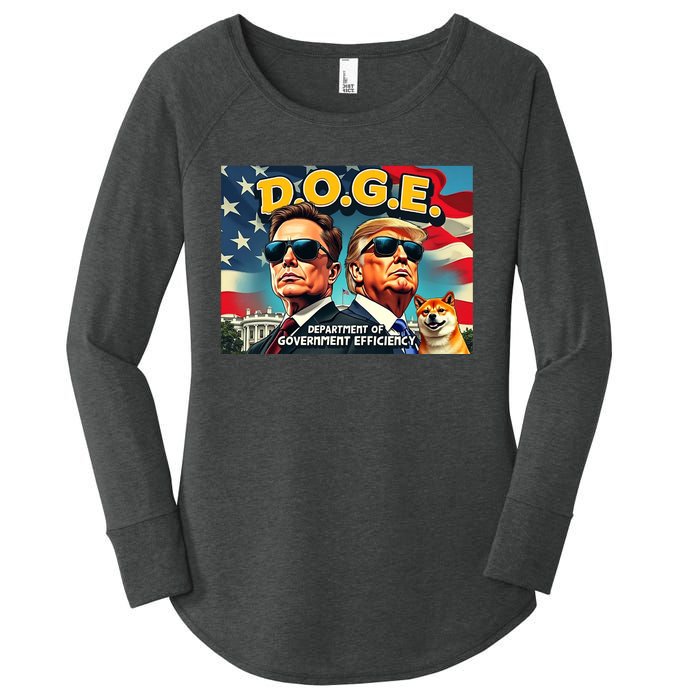 D.O.G.E Doge Department Of Government Efficiency Trump Elon Women's Perfect Tri Tunic Long Sleeve Shirt