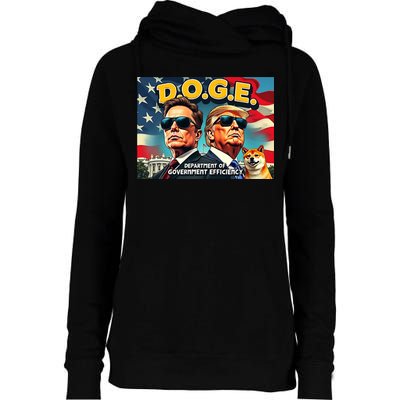 D.O.G.E Doge Department Of Government Efficiency Trump Elon Womens Funnel Neck Pullover Hood
