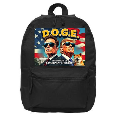 D.O.G.E Doge Department Of Government Efficiency Trump Elon 16 in Basic Backpack
