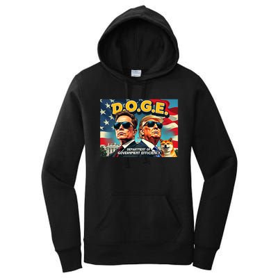 D.O.G.E Doge Department Of Government Efficiency Trump Elon Women's Pullover Hoodie