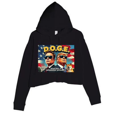 D.O.G.E Doge Department Of Government Efficiency Trump Elon Crop Fleece Hoodie