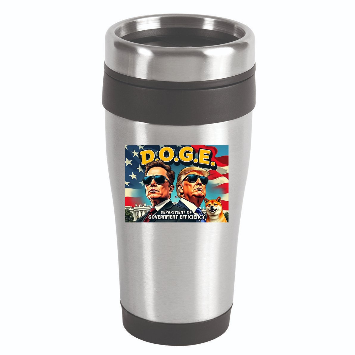 D.O.G.E Doge Department Of Government Efficiency Trump Elon 16oz Travel Tumbler