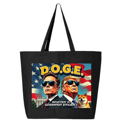 D.O.G.E Doge Department Of Government Efficiency Trump Elon 25L Jumbo Tote