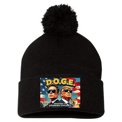 D.O.G.E Doge Department Of Government Efficiency Trump Elon Pom Pom 12in Knit Beanie