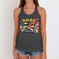 D.O.G.E Doge Department Of Government Efficiency Trump Elon Women's Knotted Racerback Tank